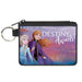Canvas Zipper Wallet - MINI X-SMALL - Frozen II Elsa and Anna Pose DESTINY AWAITS! Purples Pinks Blues White Canvas Zipper Wallets Disney   