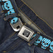 BD Wings Logo CLOSE-UP Full Color Black Silver Seatbelt Belt - Checker & Stripe Skulls Black/White/Baby Blue Webbing Seatbelt Belts Buckle-Down   