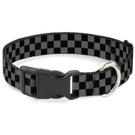 Plastic Clip Collar - Checker Black/Gray Plastic Clip Collars Buckle-Down   