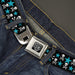 BD Wings Logo CLOSE-UP Full Color Black Silver Seatbelt Belt - Skulls & Stars Black/White/Blue Webbing Seatbelt Belts Buckle-Down   