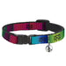 Cat Collar Breakaway - Zarape7 Vertical Pinks Blues Greens Black Breakaway Cat Collars Buckle-Down   