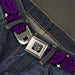 BD Wings Logo CLOSE-UP Full Color Black Silver Seatbelt Belt - Paisley Stars Black/Purple/White Webbing Seatbelt Belts Buckle-Down   