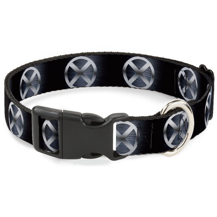 Plastic Clip Collar - X-Men X Icon Black/Silvers Plastic Clip Collars Marvel Comics   