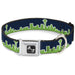 Dog Bone Seatbelt Buckle Collar - Seattle Skyline Navy/Lime Green Seatbelt Buckle Collars Buckle-Down   