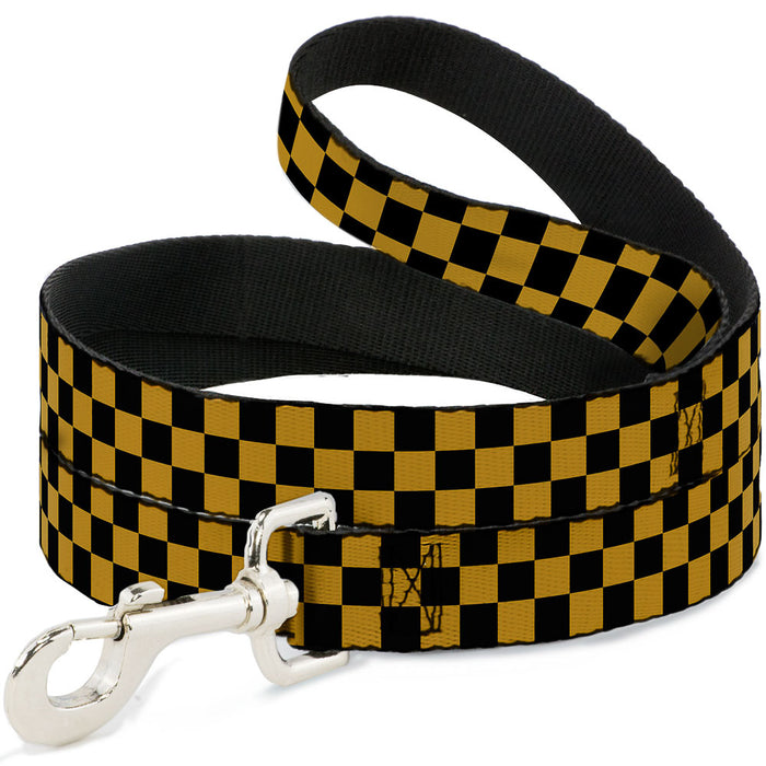 Dog Leash - Checker Black/Gold Dog Leashes Buckle-Down   