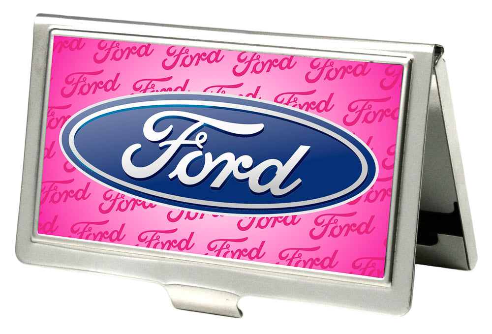 Business Card Holder - SMALL - Ford Oval w Text FCG Pink Business Card Holders Ford   