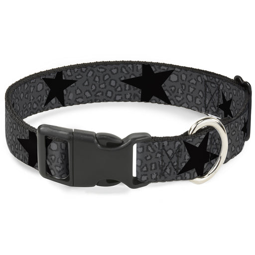 Plastic Clip Collar - Cheetah/Stars Gray/Black Plastic Clip Collars Buckle-Down   