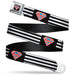 Superman Shield Full Color Black/White/Red/Blue Seatbelt Belt - Superman Shield Flip Americana Stripes Black/White/Red/Blue Webbing Seatbelt Belts DC Comics   