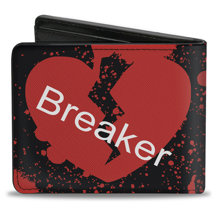 Bi-Fold Wallet - Heart Breaker Black White Red Bi-Fold Wallets Buckle-Down   