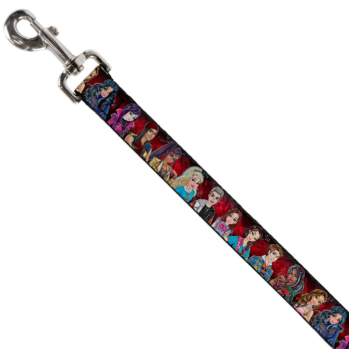 Dog Leash - Descendants 11-Character Group Pose Reds/Gray Dog Leashes Disney   