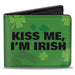Bi-Fold Wallet - KISS ME, I'M IRISH! Clovers Kisses Greens Black Bi-Fold Wallets Buckle-Down   