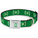Green Lantern Logo CLOSE-UP Black/Green Seatbelt Buckle Collar - Green Lantern Logo Weathered Greens Seatbelt Buckle Collars DC Comics   