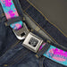 BD Wings Logo CLOSE-UP Full Color Black Silver Seatbelt Belt - Crown Princess Oval Pink/Turquoise Webbing Seatbelt Belts Buckle-Down   