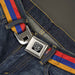 BD Wings Logo CLOSE-UP Full Color Black Silver Seatbelt Belt - Armenia Flag Distressed Webbing Seatbelt Belts Buckle-Down   