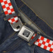 BD Wings Logo CLOSE-UP Full Color Black Silver Seatbelt Belt - Checker Red/White Webbing Seatbelt Belts Buckle-Down   