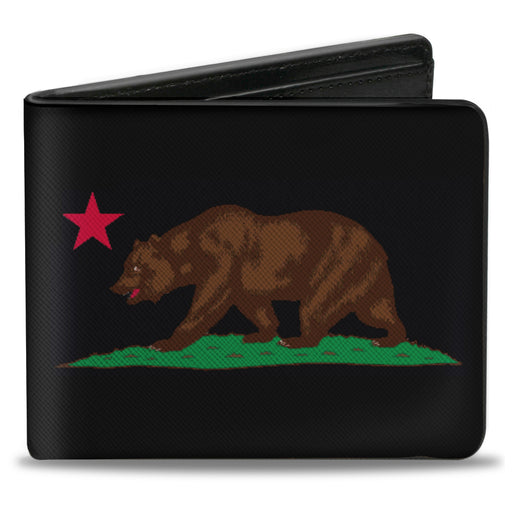 Bi-Fold Wallet - California Flag Bear Black Bi-Fold Wallets Buckle-Down   