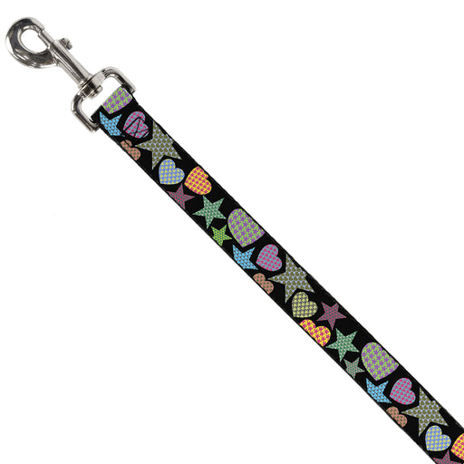 Dog Leash - Stars-In Hearts-In Stars Black/Multi Dog Leashes Buckle-Down   