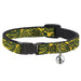 Cat Collar Breakaway - Bandana Skulls Gold Green Breakaway Cat Collars Buckle-Down   