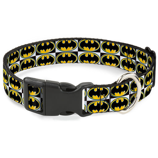 Plastic Clip Collar - Batman Shield Checkers Plastic Clip Collars DC Comics   