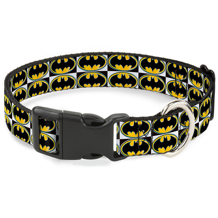 Plastic Clip Collar - Batman Shield Checkers Plastic Clip Collars DC Comics   