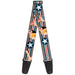 Guitar Strap - Pin Up Girl Poses Stars & Stripes Gray Blue White Red Guitar Straps Buckle-Down   