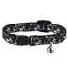 Cat Collar Breakaway - Top Skulls Stacked Black Gray White Breakaway Cat Collars Buckle-Down   