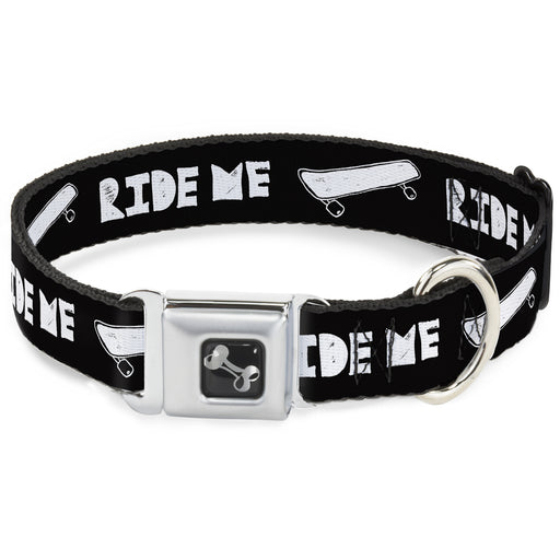 Dog Bone Seatbelt Buckle Collar - RIDE ME Skateboard Black/White Seatbelt Buckle Collars Buckle-Down   