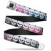 BD Wings Logo CLOSE-UP Full Color Black Silver Seatbelt Belt - Checker & Stripe Skulls Gradient Blue/Fuchsia Webbing Seatbelt Belts Buckle-Down   