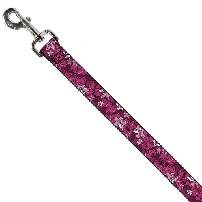 Dog Leash - Hibiscus Collage Pink Shades Dog Leashes Buckle-Down   
