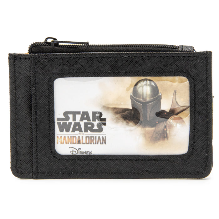 Wallet ID Card Holder - Star Wars The Child Chibi Pod Pose Scattered Black White Mini ID Wallets Star Wars   