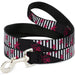 Dog Leash - Love Me w/Sketch Stars & Stripes Black/White/Fuchsia Dog Leashes Buckle-Down   