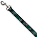 Dog Leash - Cheshire Cat 4-Poses Checkers Teal/Black Dog Leashes Disney   