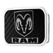 Ram Head Text Framed Marquetry Carbon Fiber Reverse Brushed Metal - Chrome Rock Star Buckle Belt Buckles Ram   