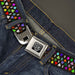 BD Wings Logo CLOSE-UP Full Color Black Silver Seatbelt Belt - Suits $$$ Black/Multi Color Webbing Seatbelt Belts Buckle-Down   