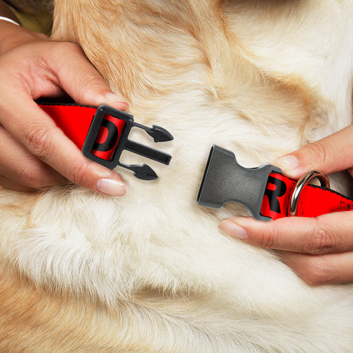 Plastic Clip Collar - DANGER Text Red/Black Plastic Clip Collars Buckle-Down   