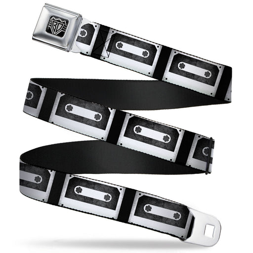 BD Wings Logo CLOSE-UP Full Color Black Silver Seatbelt Belt - DC Cassette Tape Webbing Seatbelt Belts Buckle-Down   