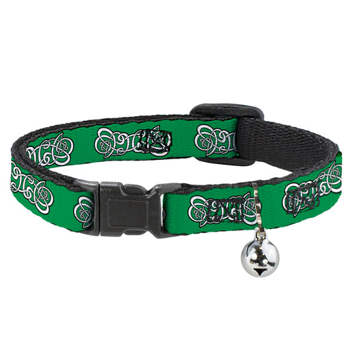 Cat Collar Breakaway - Celtic Knot2 Greens Black White Breakaway Cat Collars Buckle-Down   