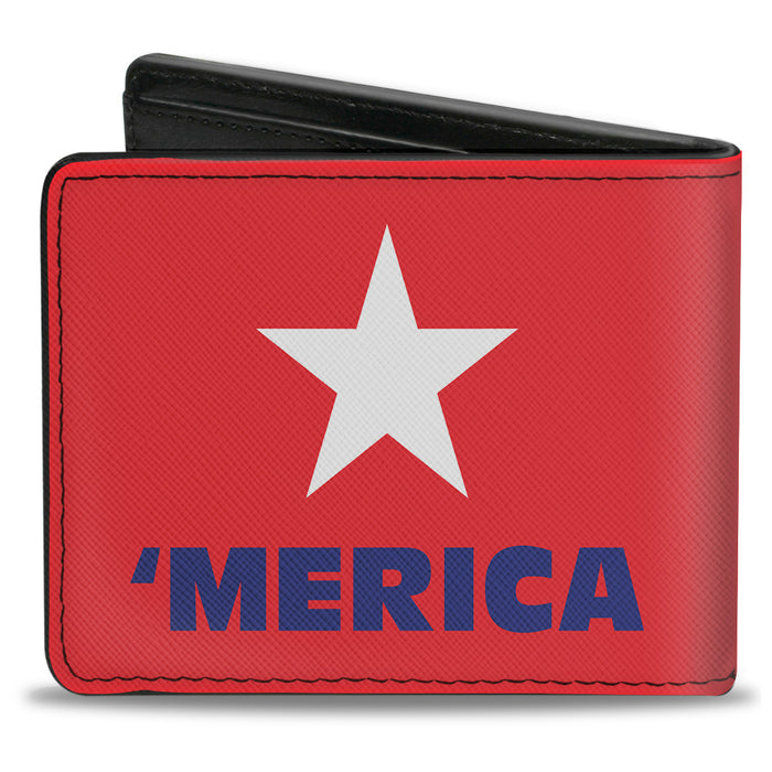 Bi-Fold Wallet - 'MERICA Star Red Blue White Bi-Fold Wallets Buckle-Down   