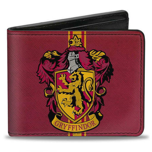 Bi-Fold Wallet - GRYFFINDOR Crest Vertical Stripe Burgundy Gold Bi-Fold Wallets The Wizarding World of Harry Potter   