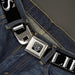 BD Wings Logo CLOSE-UP Full Color Black Silver Seatbelt Belt - LIKE A BOSS2 Black/Red Webbing Seatbelt Belts Buckle-Down   