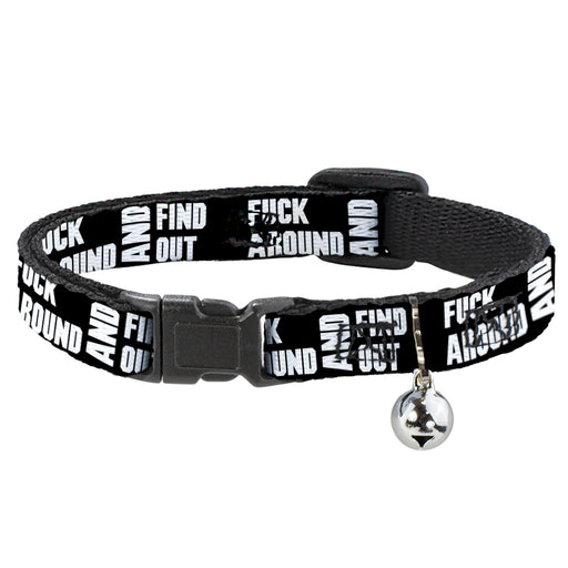 Cat Collar Breakaway - FAFO FUCK AROUND AND FIND OUT Bold Black White Breakaway Cat Collars Buckle-Down   