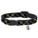 Cat Collar Breakaway - Plaid Black Yellow Turquoise Gray Breakaway Cat Collars Buckle-Down   