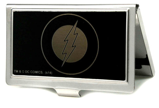 Business Card Holder - SMALL - Flash Logo Reverse Brushed Business Card Holders DC Comics   