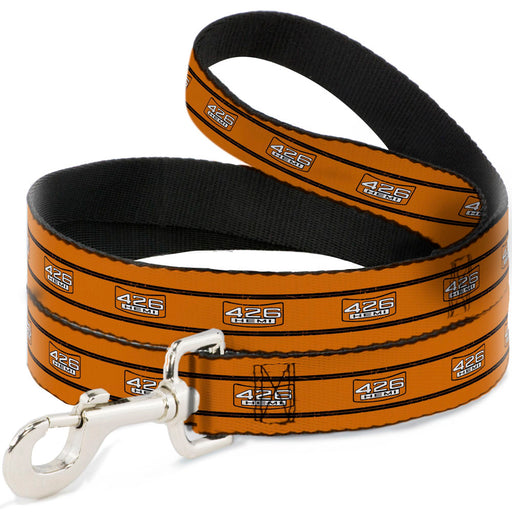 Dog Leash - 426 HEMI Badge/Stripes Weathered Orange/Black/White Dog Leashes Hemi   