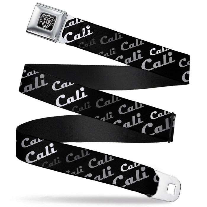 BD Wings Logo CLOSE-UP Full Color Black Silver Seatbelt Belt - CALI Fade Diagonal Black/Gray/White Webbing Seatbelt Belts Buckle-Down   