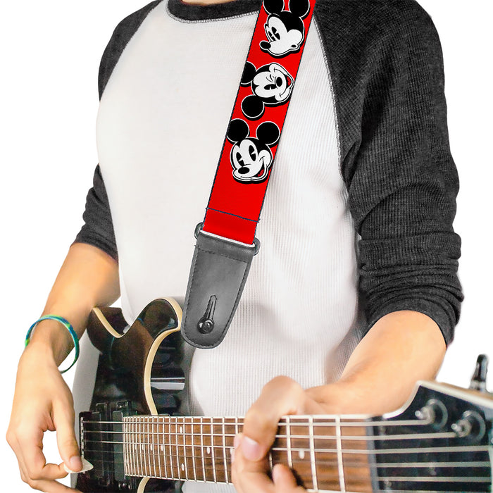 Guitar Strap - Mickey Mouse Expressions Red Black White Guitar Straps Disney   