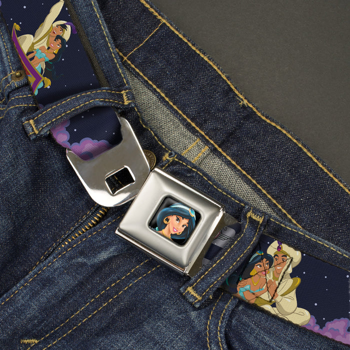 Jasmine CLOSE-UP Full Color Seatbelt Belt - Aladdin & Jasmine Magic Carpet Ride Scenes Webbing Seatbelt Belts Disney   