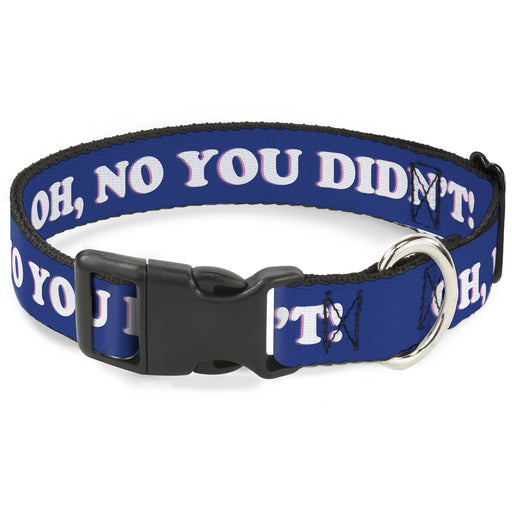 Plastic Clip Collar - OH, NO YOU DIDN'T!!! Navy/Purple/White Plastic Clip Collars Buckle-Down   