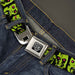 BD Wings Logo CLOSE-UP Full Color Black Silver Seatbelt Belt - Zombie Expressions Black/Green/Red Webbing Seatbelt Belts Buckle-Down   