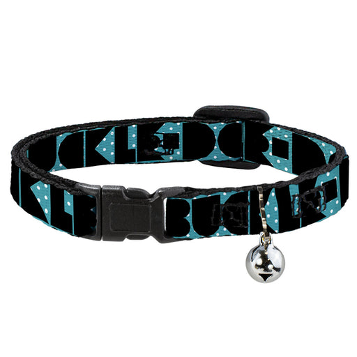 Cat Collar Breakaway - BUCKLE-DOWN Shapes Dot Turquoise White Black Breakaway Cat Collars Buckle-Down   